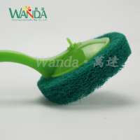 Multi-Color Cleaning Brush Scouring Pad Brush Pad with Handle