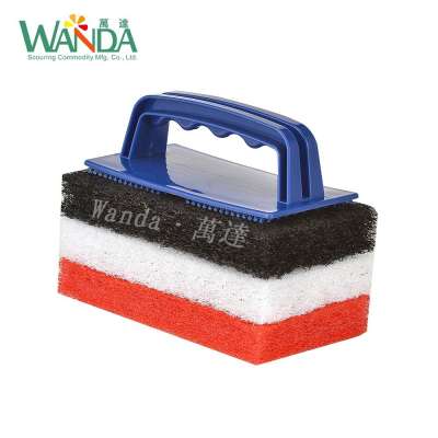 Replaceable Kitchen Floor Scrubbers Pools Cleaning Scrubbing Brush with Handle