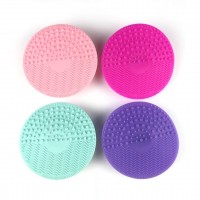 Hot Selling Custom Portable Round Silicone Makeup Brush Cleaning Pad Silicone Cleaning Pad