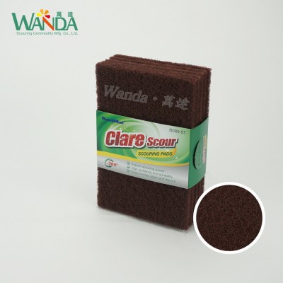 Home Kitchen Abrasive Red-Brown Nylon Scouring Pad Cleaning Pad