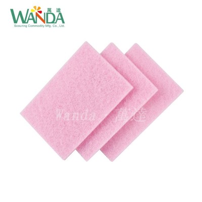 Pink Cleaning Pad Scourer Pad Scrubber Scouring Pad with Light-Duty