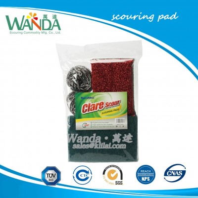 Combination Package Cleaning Products Green Abrasive Scouring Pad