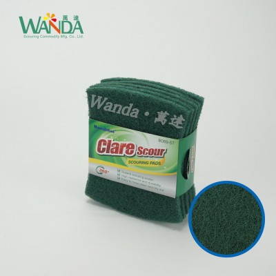 Strong Cleaning Bow-Tie Scourer Pad Shape Abrasive Green Scouring Pad